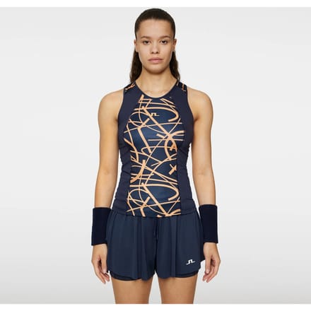 JLindeberg Miria Printed Tanktop Dames-Donkerblauw,Oranje