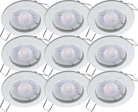 Set van 9 LED Inbouwspots - Warm Wit Licht (2700K) met Bewegingssensor
