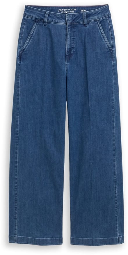 Tom Tailor - TTMADINA WIDE jeans - Maat 34/32 - mid stone bright blue denim