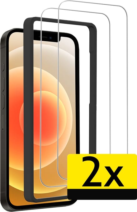 Screenprotector - Geschikt voor Apple iPhone 12 - 2 Stuks - Met Installatie Frame - Beschermglas - Gehard Glas - Tempered Glass - Screen Protector