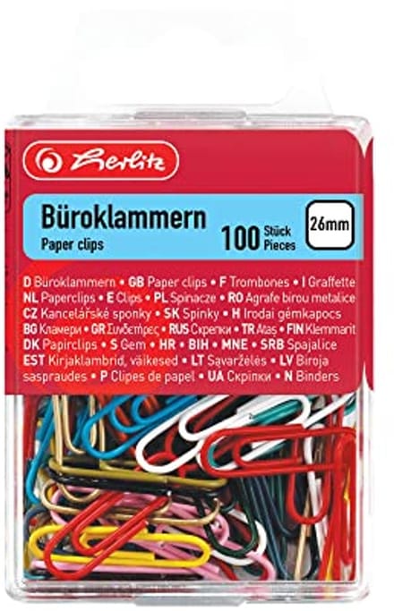 Paperclips Gemakkelijk Opbergen - 100 Stuks Kleurvariaties - 26 mm