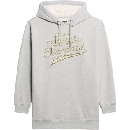 Superdry - Luxe jurk met capuchon en metallic logo - Dames - Jurken