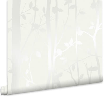 Laura Ashley Cottonwood Behang - Planten - 10mx52cm - Wit
