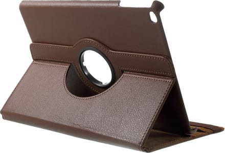 Peachy Litchi Grain Lederen Folio Case Hoes geschikt voor iPad 2017 2018 - Bruin