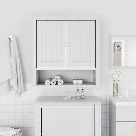 vidaXL - Badkamerkast - BERG - 69,5x27x71,5 - cm - massief - grenenhout - wit