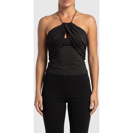 GUESS Alva Halter Neck Cha Jet Black A996 Größe: S | Blusen Outlet | Damen | Schwarz