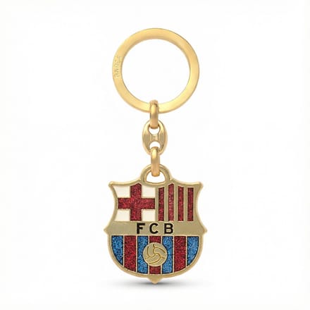 FC Barcelona sleutelhanger logo goud glitter