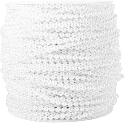 50 meter parelsnoer met 3 mm vislijn voor kralenketting bruiloftsdecoratie (wit)