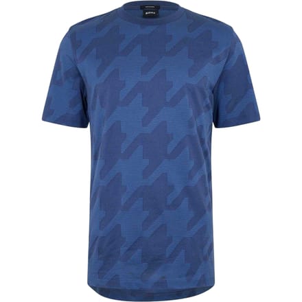 Boss Heren C-Thompson Houndstooth Regular T-shirt (Marine Marl)