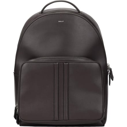 Sac à dos en cuir pour homme Bally avec logo et fermeture éclair, couleur ébène, réf. 6308753 Basic Set (Bag+Dust Bag)