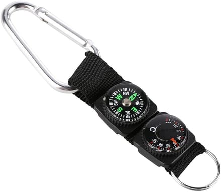3-in-1 Compass Thermometer Keyring - Multifunctional Outdoor Navigation Tool