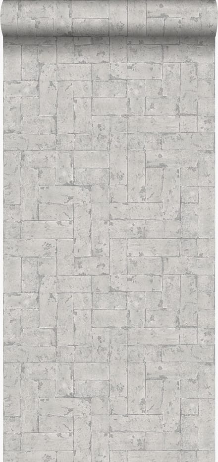 Origin Wallcoverings behang bakstenen lichtgrijs - 347570 - 53 cm x 10,05 m