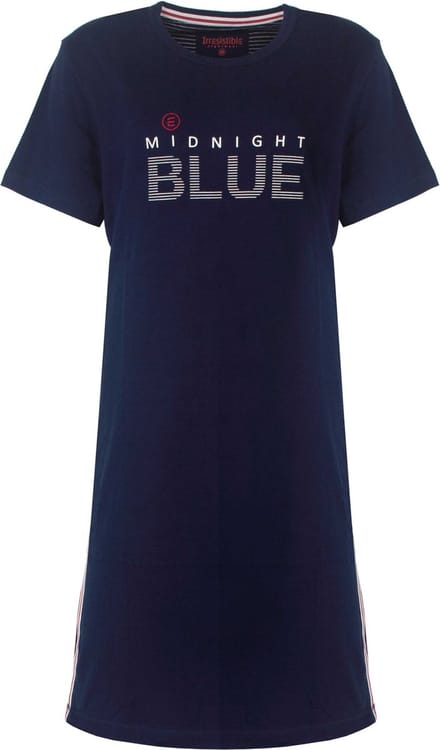 Irresistible Dames Nachthemd - Slaapkleedje - Navy Blauw - Maat L