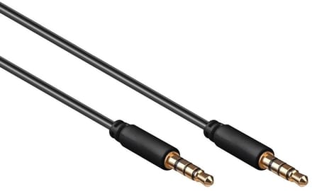 Goobay Audio-aansluitkabel AUX, 3,5 mm stereo 4-polig, slank, CU, jackplug 3,5 mm-stekker (4-pins, stereo) > Jackplug 3,5 mm-stekker (4-pins, stereo)