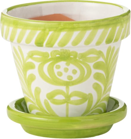 J-Line bloempot Granada Handmade + Painted - keramiek - groen - extra small - Ø 17 cm