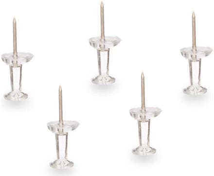 Pincello Punaises/pushpins - 60x - transparant - voor prikbord/memobord