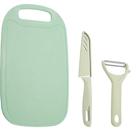 3-in-1 Keuken Snijplank Set PP Plastic Snijplank met Schiller en Mes Koken