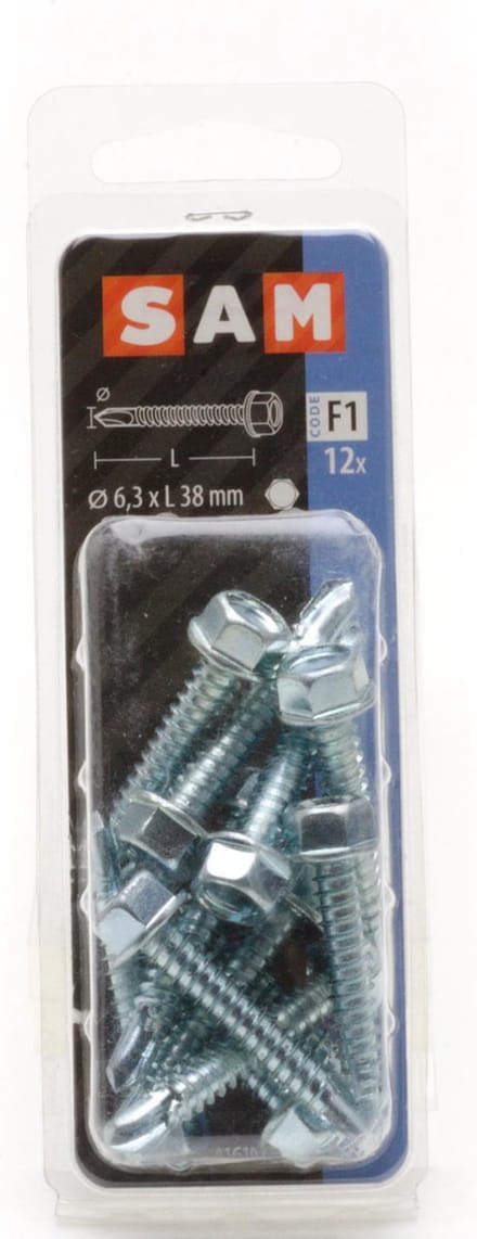12x SAM Zelfborende schroef zeskant kop F1 816102
