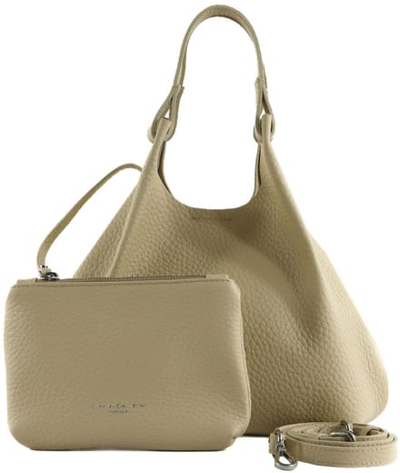 GIANNI CHIARINI Leren handtas schoudertas Dua Handbag Alabaster crème