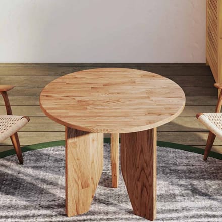 vidaXL - Tafelblad - rond - Ø50x1,5 - cm - behandeld - massief - eiken - lichtbruin