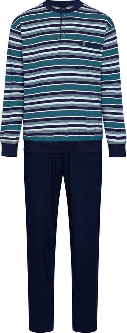 Katoenen Robson pyjama turquoise - Blauw - Maat - 50