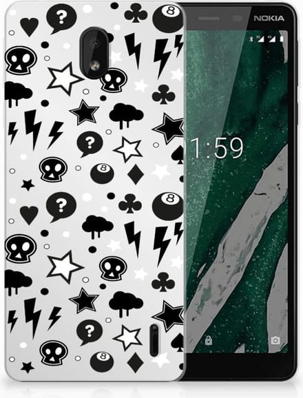 Silicone Back Case Nokia 1 Plus Silver Punk