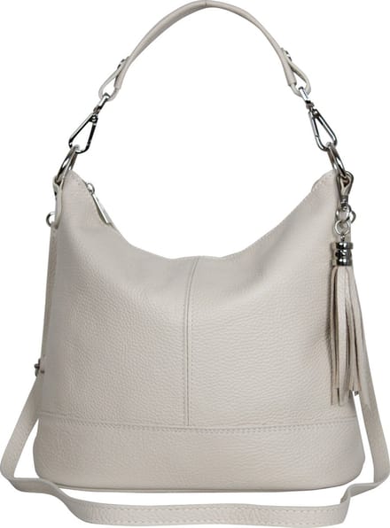 AmbraModa GLX09 - Dames handtas, schoudertas van echt leer. Beige