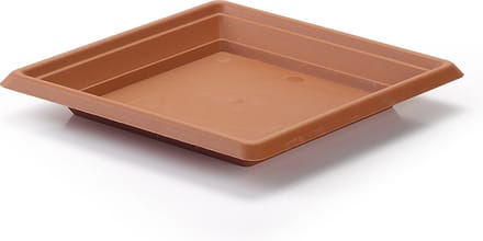 Plasticforte Opvangschaal - terracotta bruin - vierkant - voor pot van 25 cm - kunststof