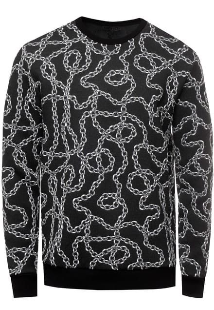 Jacquard trui in ijzeren design