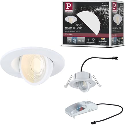 LED-inbouwlamp Zina IP65 8W 685lm 230V dimbaar White Select Wit mat