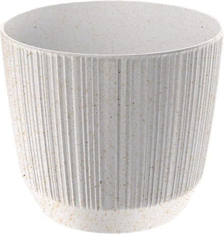 Prosperplast Plantenpot - stripe - wit - kunststof - D13xH11 cm - voor binnen/buiten
