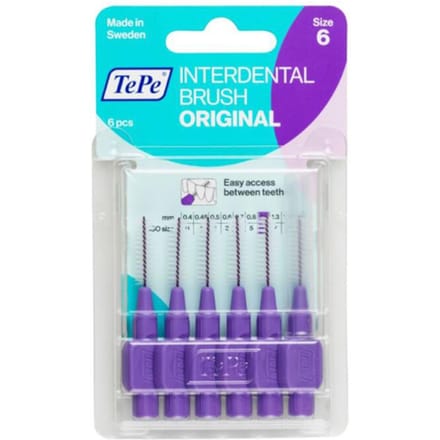 TePe Interdentale Ragers Original Paars ISO maat 6 – 1,1 mm (6 stuks)