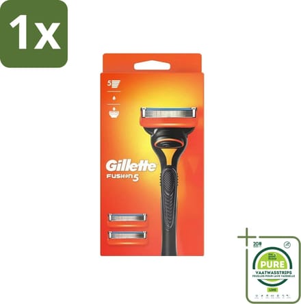 1 x Gillette - Fusion 5 - Scheermesje - Ergonomisch ontwerp - 2 Extra Navulmesjes - Scheerapparaat - Gillette Fusion5 - Scheermesjes - Gladgeschoren - Scheerbeurt