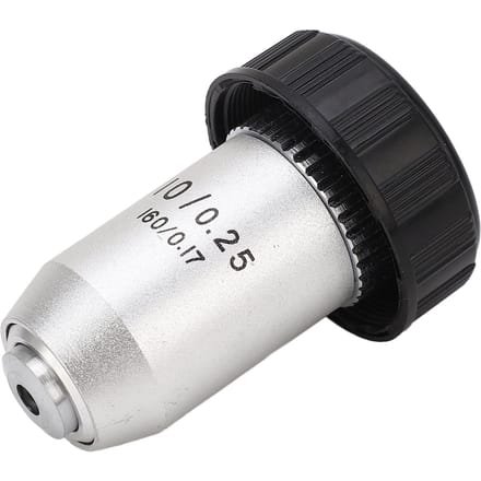 Objectif achromatique 10X Laiton Chromé Interface RMS Objectif de microscope