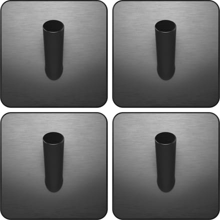 EAVY - Set van 4 Zelfklevende handdoekhaakjes RVS - Gunmetal