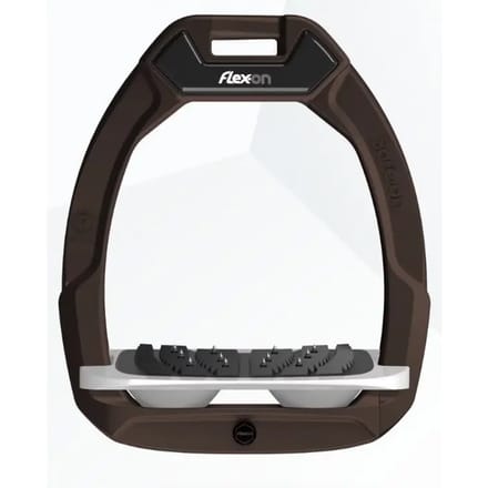 Veiligheidss stirrups Paardrijden Hellend Ultra Grip Bruin/Grijs/Grijs Flex-On Safe-On