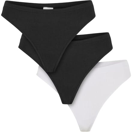 Urban Classics - Rip Tanga 3-Pack String - S - Zwart/Wit