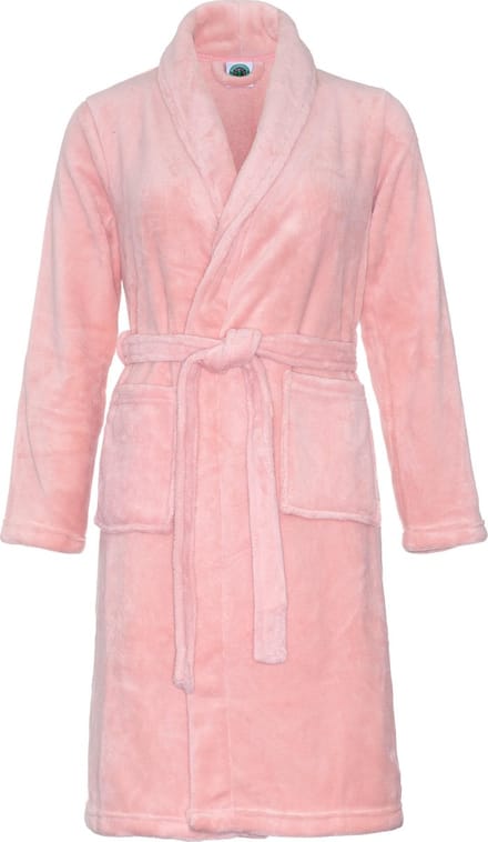 Kinderbadjas fleece - oudroze - meisjes ochtendjas maat 152/158