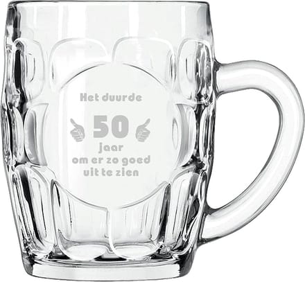 Gegraveerde bierpul 55cl Het duurde 50 jaar om er zo goed uit te zien