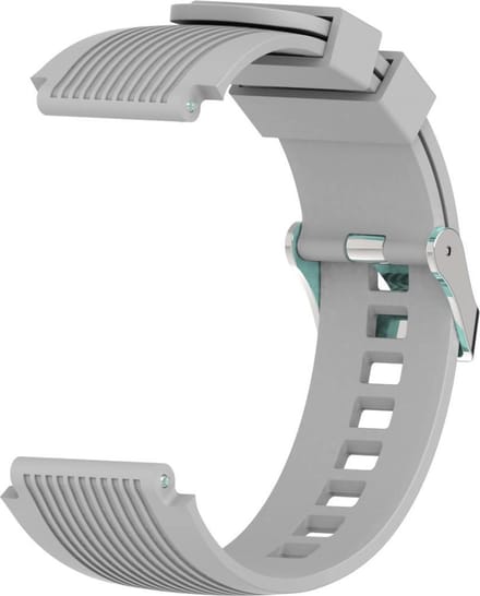 Geschikt voor Samsung Galaxy Watch (46MM) Siliconen Bandje Vertical Stripe |Grijs / Grey | One Size