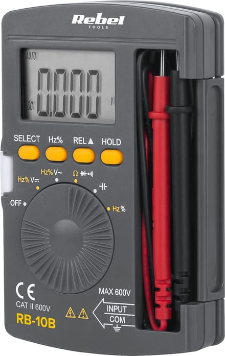 Rebel Tools RB-10B - Multimeter - Zakformaat - Automatisch/Handmatig - LCD Display