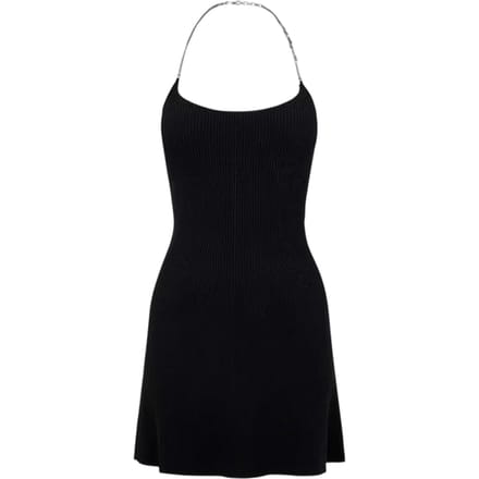 Diesel Dames Ketting Halter Nek Mini Jurk (Zwart)