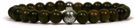 IbizaMen - robles hout 8mm - 925 Zilver kraal - 21cm