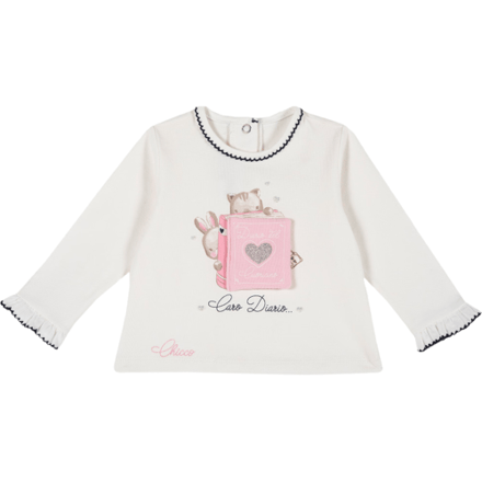 CHICCO T-shirt van sweatstof met lange mouwen 68 - Wit