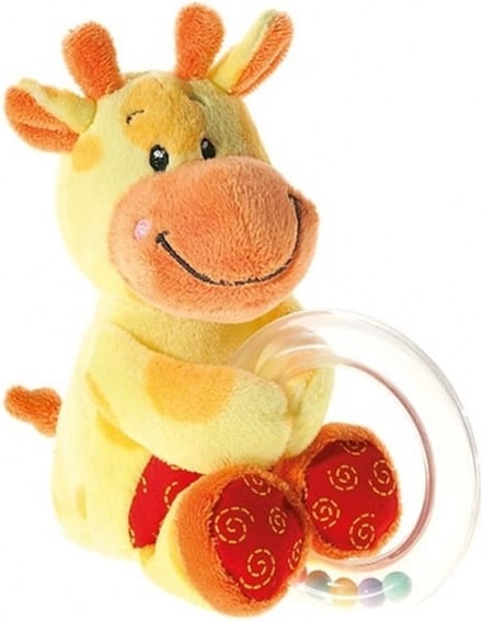 Heunec Pluche rammelaar giraffe - 12 cm - baby rammelaar - baby speelgoed