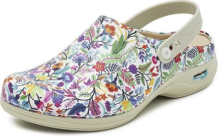 Wash&Go - Clog open met elastiek bloemenprint