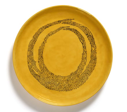 Serax Feast Serveerkom S - yellow / swirl dots zwart