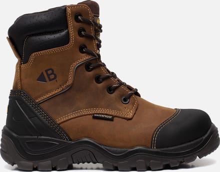BSH008 BR Buckshot High Leg Lace/Zip Boot | Dark Brown Crazy Horse | Werkschoen maat 44