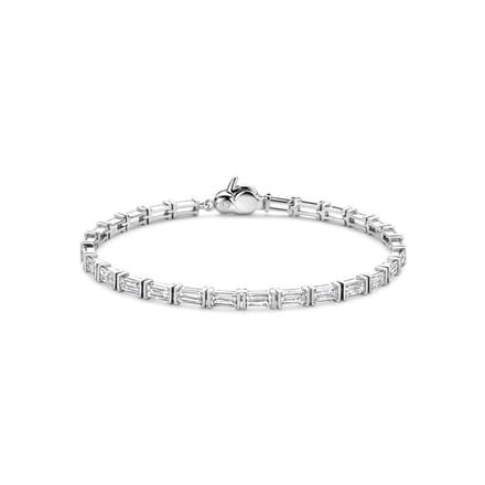 TI SENTO Dames Armband - 925 zilver - Zirconia wit - Maat L - 23041ZI
