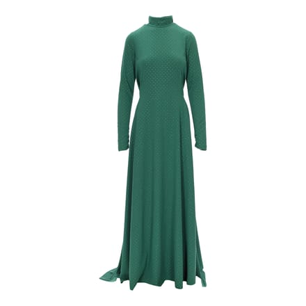 Marc Jacobs groene lange avondjurk met kristallen - jaren 2010